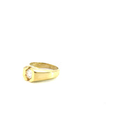 18k Yellow Gold .95ct G VVS2 Round Diamond Men Signet Diamond Ring 11 grams Certified By GIA # 7178318